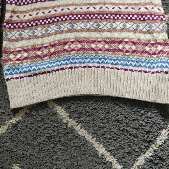 J. CREW ALLOVER FAIR ISLE COTTON PULLOVER SWEATER Crewneck xs - Picture 3 of 7